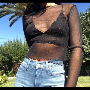 Brandy Melville Mesh Sparkle Top